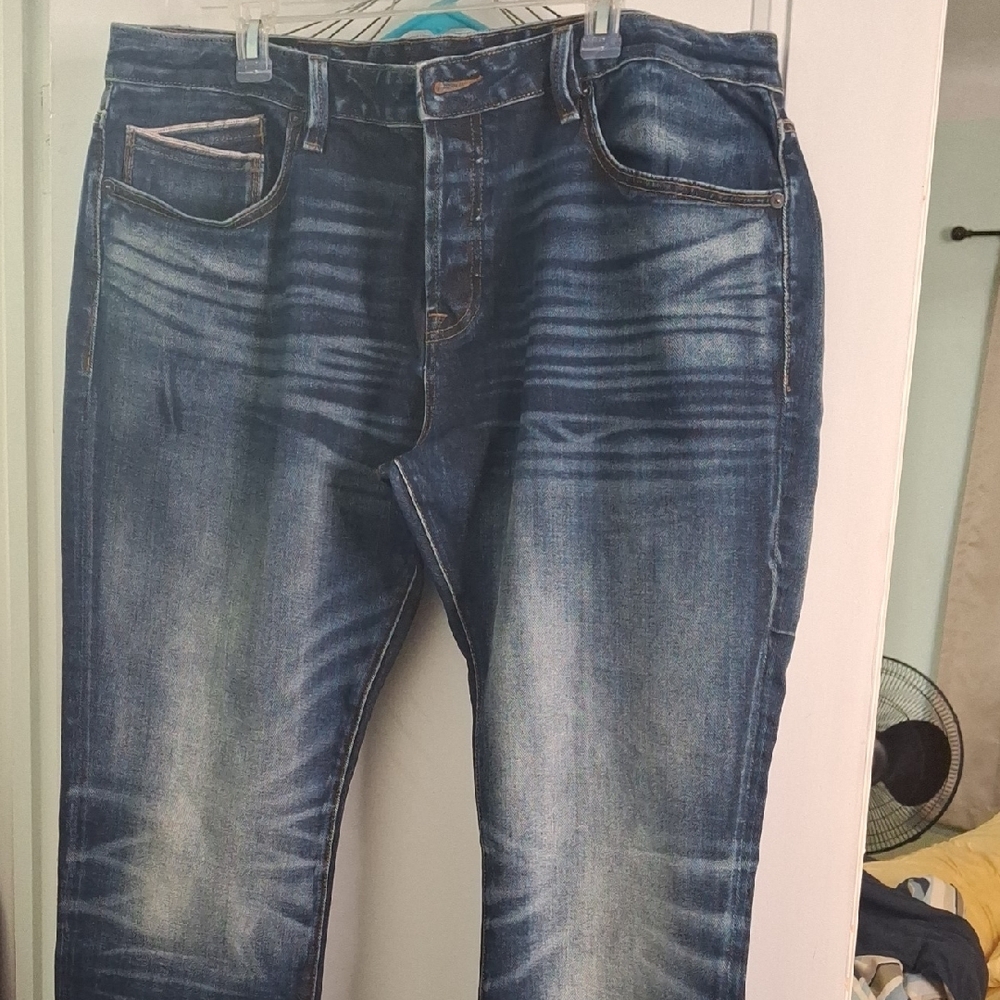 Cult of Individuality Blue Relaxed Jeans with Vintage Fading